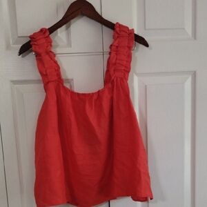 Marc New York 100 Linen Top In Summer Pink Size Large New